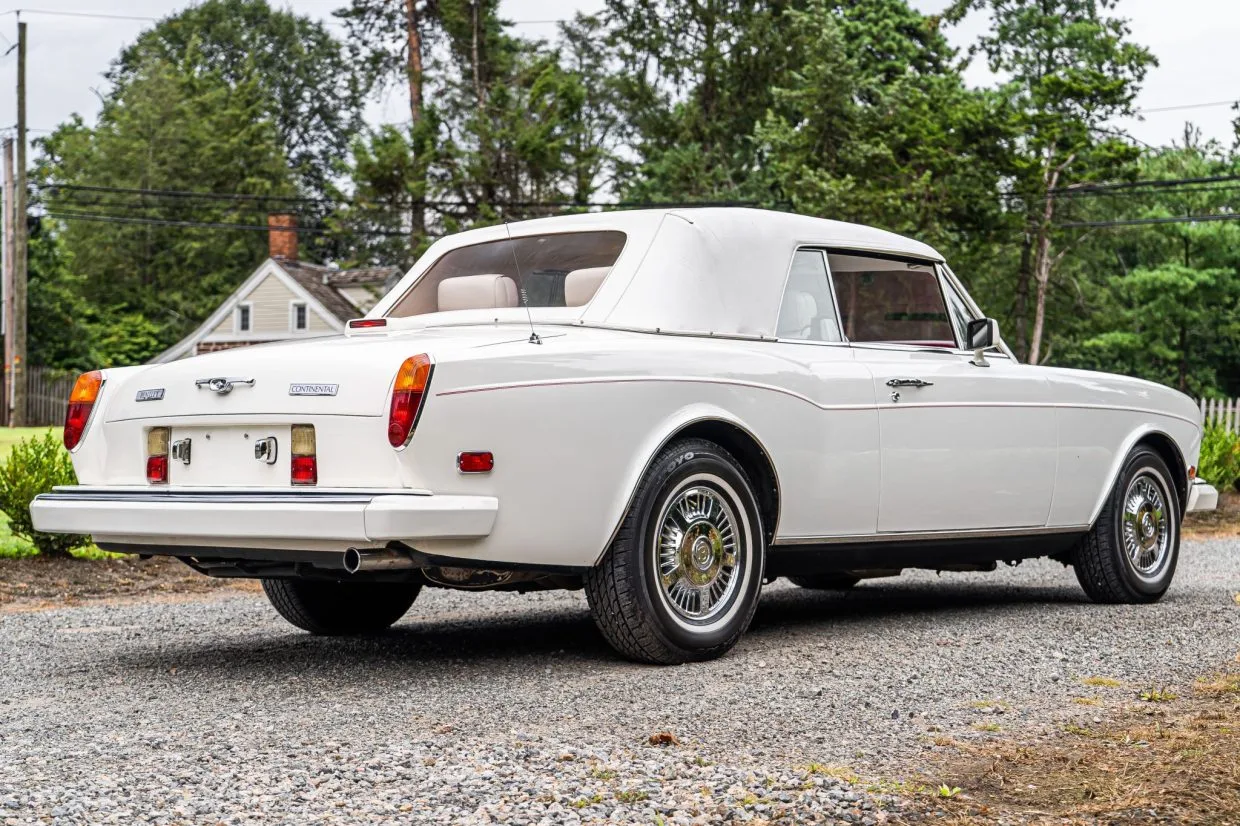 Detailed classic white Rolls-Royce convertible